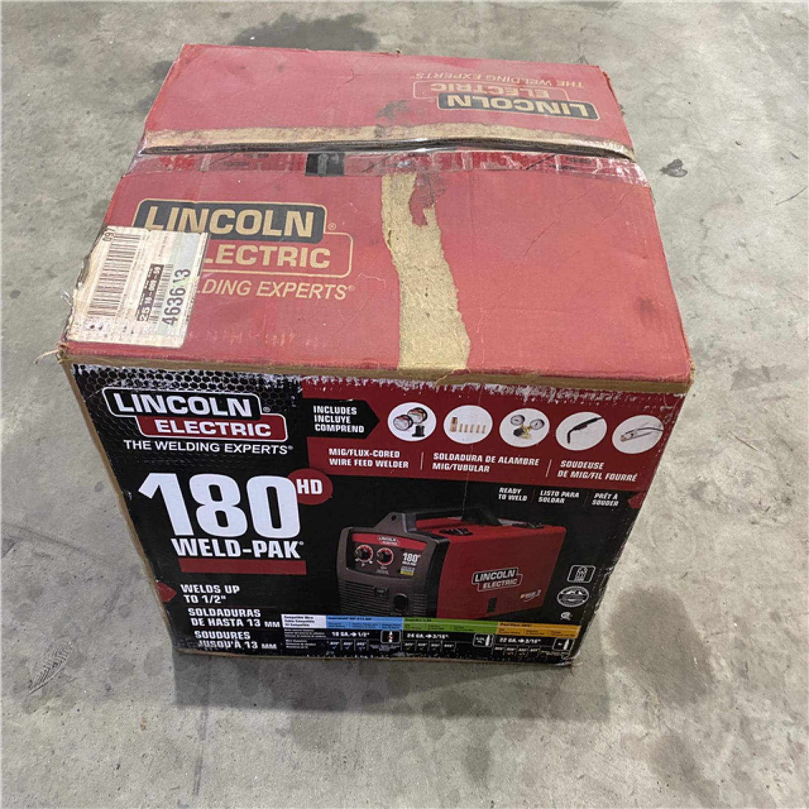 Houston location AS-IS LINCOLN Weld-Pak 180 Amp MIG Flux-Core Wire Feed Welder, 230V, Aluminum Welder with Spool Gun Sold Separately