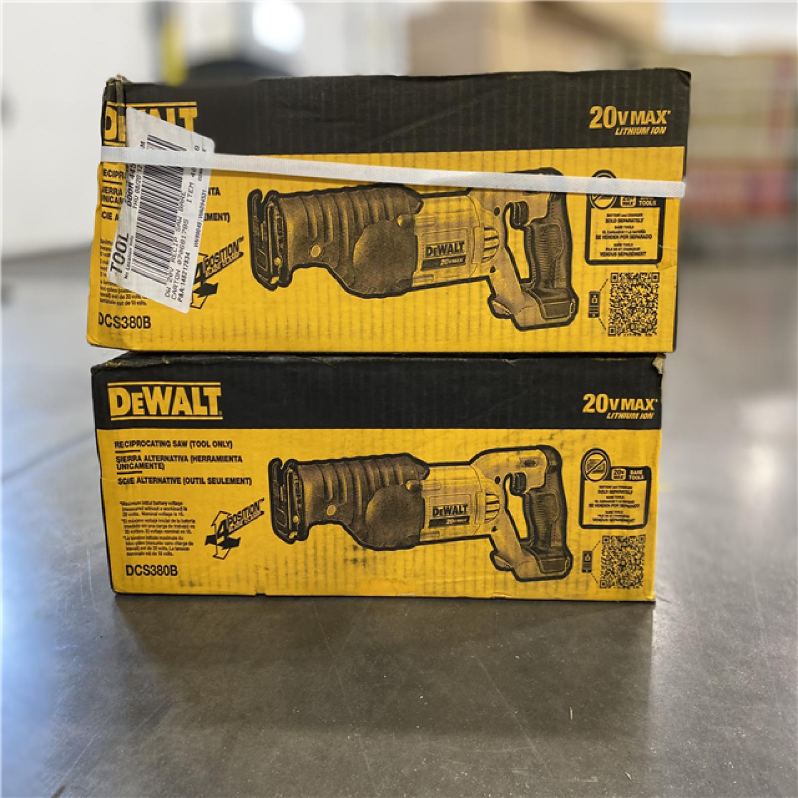 NEW! - DEWALT 20V MAX Cordless Reciprocating Saw (Tool Only) - (2 UNITS)