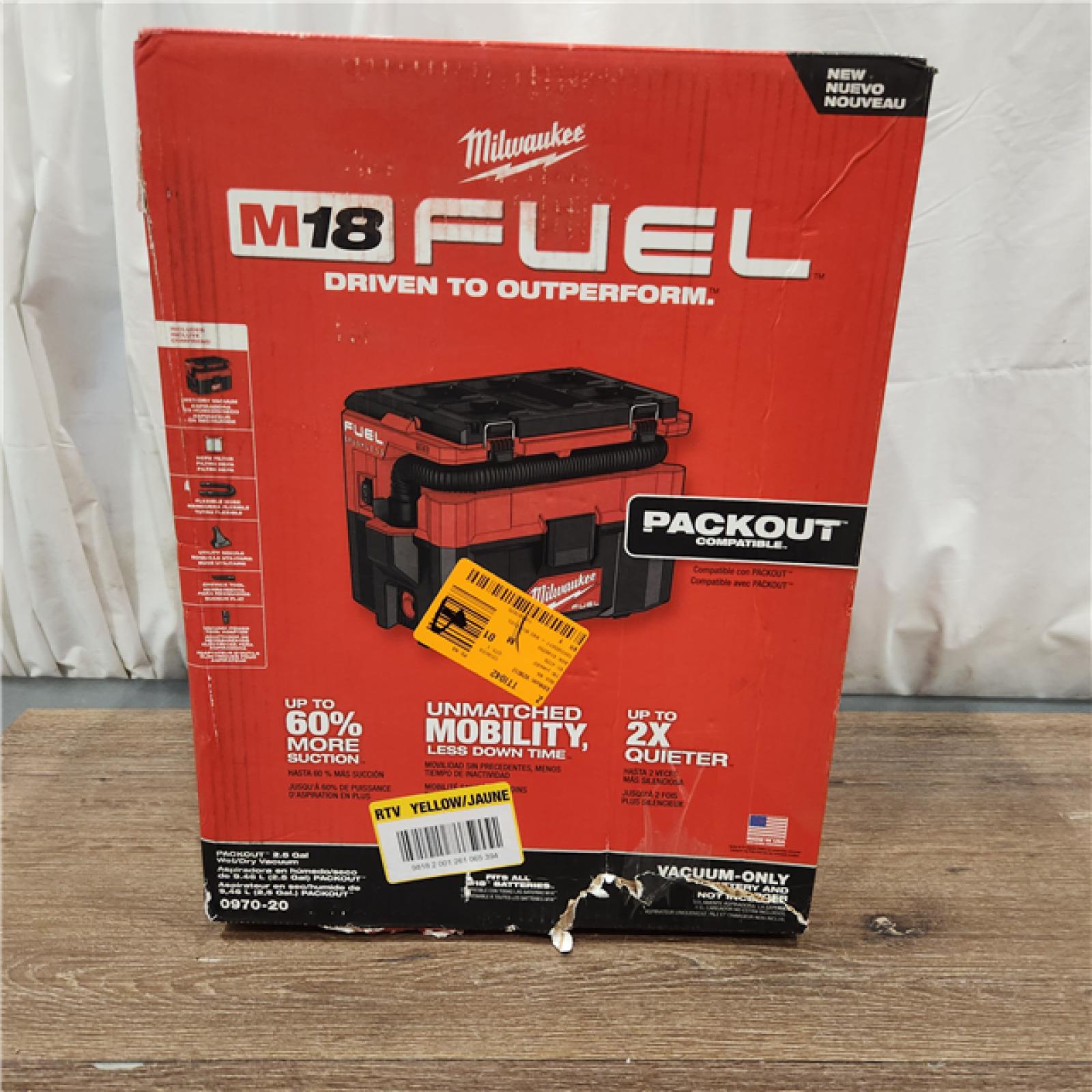 AS-IS M18 FUEL PACKOUT 18-Volt Lithium-Ion Cordless 2.5 Gal. Wet/Dry Vacuum (Vacuum-Only)