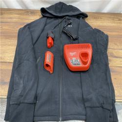 AS IS Milwaukee 306B-21L 12V Heated Hoodie Kit Black (Large) with 2.0Ah Lithium Ion Battery & Charger