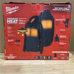 NEW! - Milwaukee Men's 2X-Large M12 12-Volt Lithium-Ion Cordless Black Heated Jacket Hoodie Kit with (1) 2.0 Ah Battery and Charger