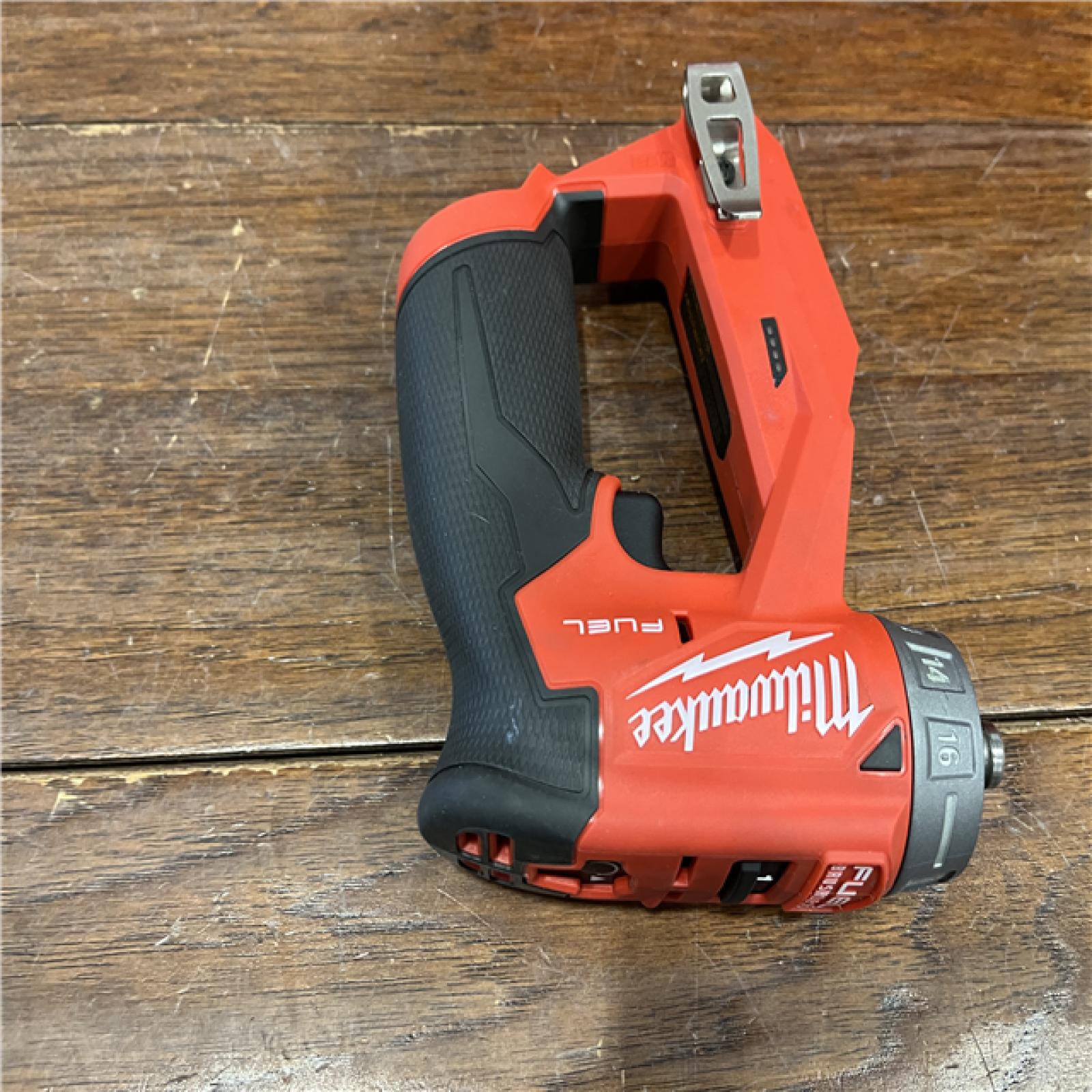 AS-ISMilwaukee M12 FUEL 12V Lithium-Ion Brushless Cordless 4-in-1 Installation 3/8 in. Drill Driver Kit with 4-Tool Heads