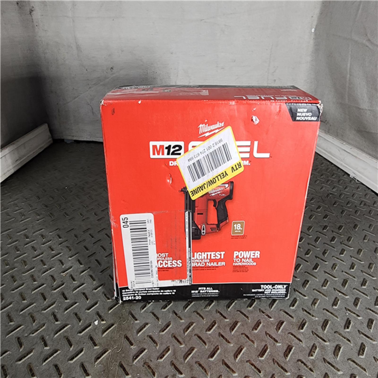 HOUSTON LOCATION - AS-IS M12 FUEL 12-Volt Lithium-Ion Brushless Cordless 18-Guage Compact Brad Nailer (Tool Only)