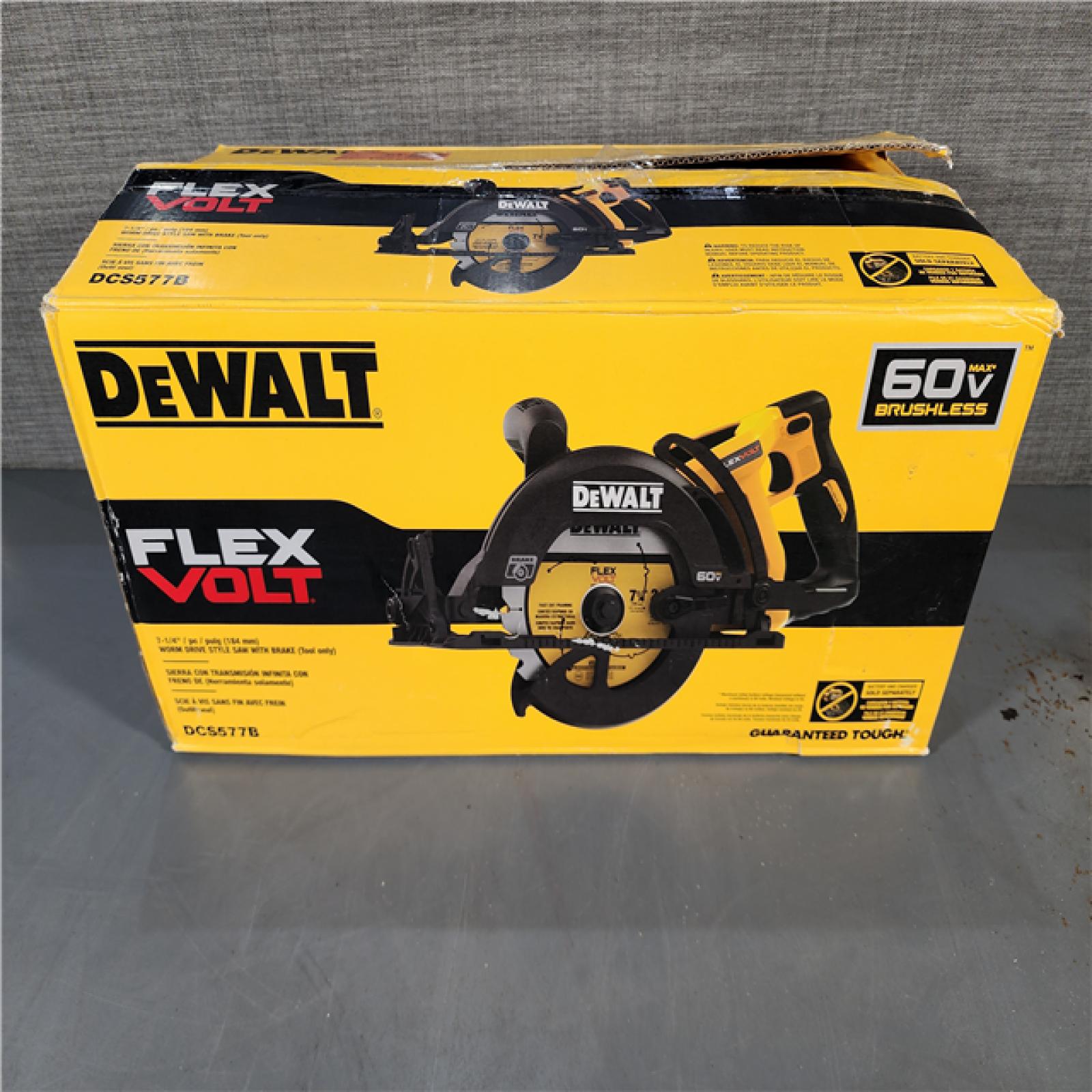 HOUSTON LOCATION - AS-IS DEWALT FLEXVOLT 60V MAX Cordless Brushless 7-1/4 in. Wormdrive Style Circular Saw (Tool Only)