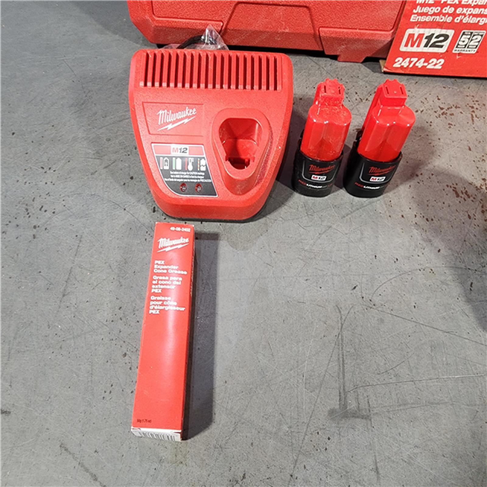 HOUSTON LOCATION - AS-IS M12 12-Volt Lithium-Ion Cordless PEX Expansion Tool Kit with (2) 1.5 Ah Batteries, (3) Expansion Heads and Hard Case