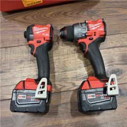 AS-IS Milwaukee M18 FUEL 18V Lithium-Ion Brushless Cordless Hammer Drill and Impact Driver Combo Kit (2-Tool) with 2 Batteries