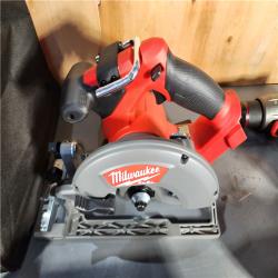 HOUSTON LOCATION - AS-IS (APPEARS LIKE NEW) Milwaukee M18 FUEL 18V Lithium-Ion Brushless Cordless Combo Kit with Two 5.0 Ah Batteries  1 Charger  2 Tool Bags (7-Tool)