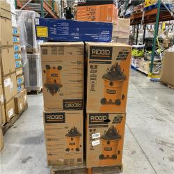 DALLAS LOCATION - RIDGID 16 Gallon 5.0 Peak HP NXT Shop Vac Wet Dry Vacuum with General Debris Filter, Locking Hose and Accessory Attachments PALLET - (8 UNITS)