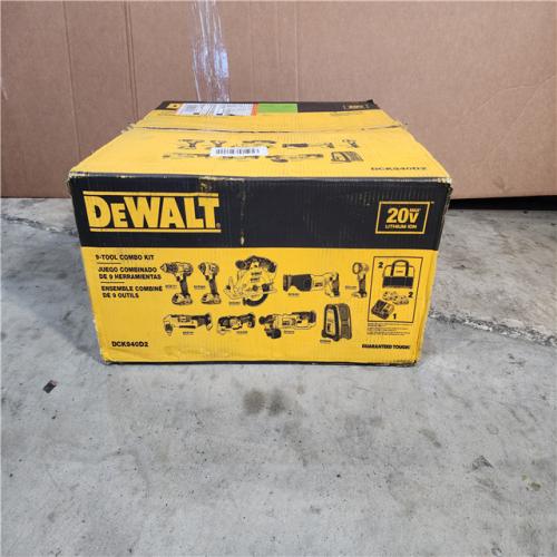 HOUSTON LOCATION - AS-IS (APPEARS LIKE NEW) Dewalt 20V MAX 9-Tool Power-Tool Combo Kit W/ Soft Case Including 2 Batteries & Charger