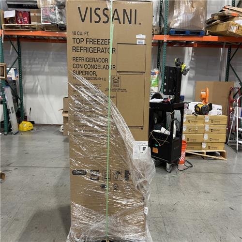 DALLAS LOCATION - AS-IS Vissani 18 cu. ft. Top Freezer Refrigerator in Stainless Steel Look