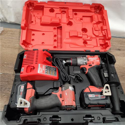 AS-IS Milwaukee M18 FUEL 18V Lithium-Ion Brushless Cordless Hammer Drill and Impact Driver Combo Kit (2-Tool) with 2 Batteries