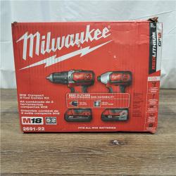 AS-IS Milwaukee M18 18V Cordless Brushed 2 Tool Drill/Driver and Impact Driver Kit