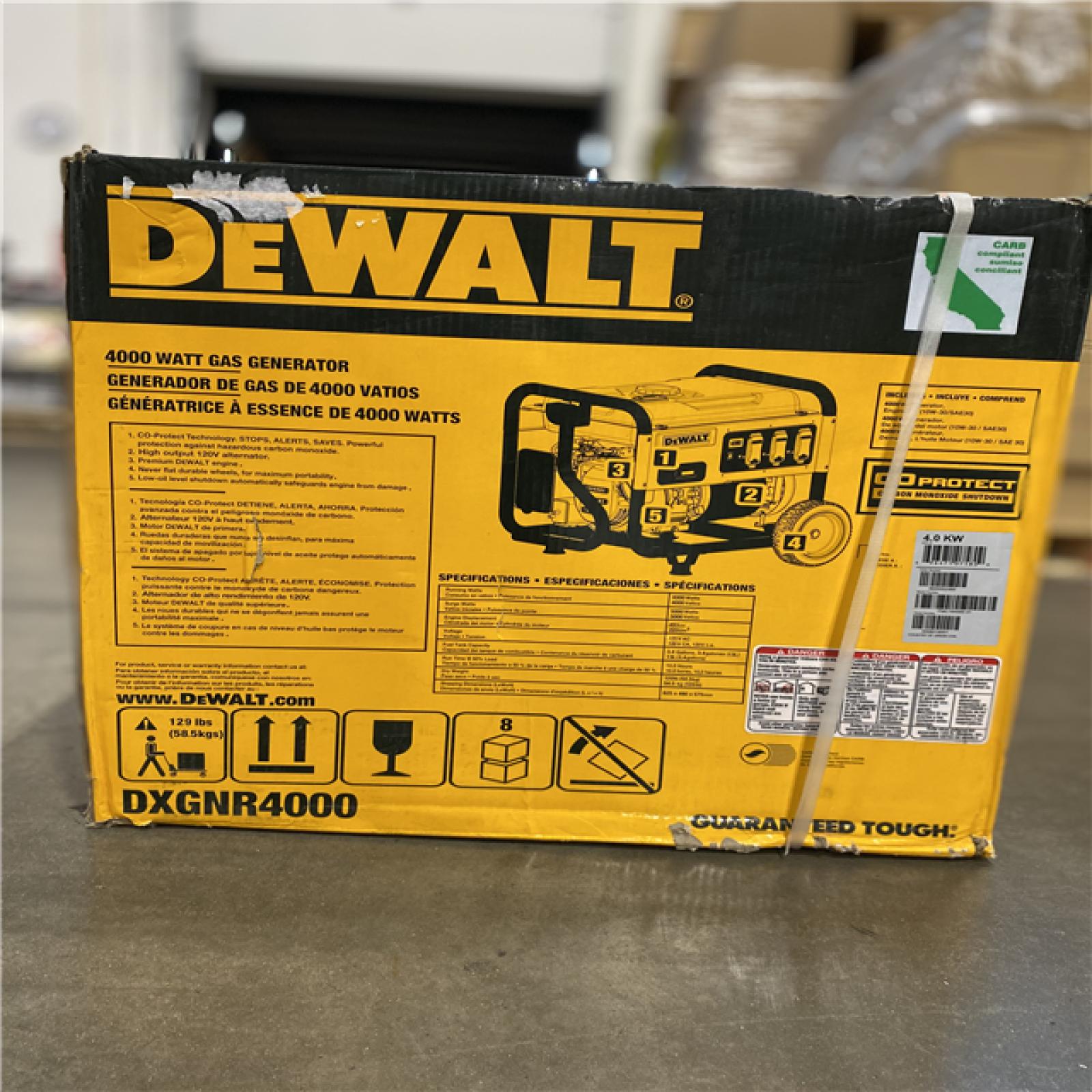 NEW! - DEWALT 4500 / 4000- Watt Gas Powered Portable Generator with Idle Control, Covered Outlets and CO Protect