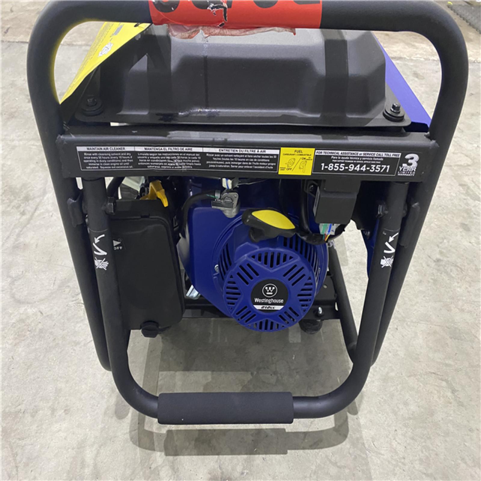 Houston location AS-IS Westinghouse Outdoor Power Equipment WGen3600v Portable Generator 3600 Rated and 4650 Peak Watts, RV Ready, Gas Powered, CARB Compliant