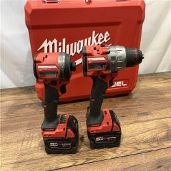 AS-IS Milwaukee M18 FUEL 18V Lithium-Ion Brushless Cordless Hammer Drill and Impact Driver Combo Kit (2-Tool) with 2 Batteries