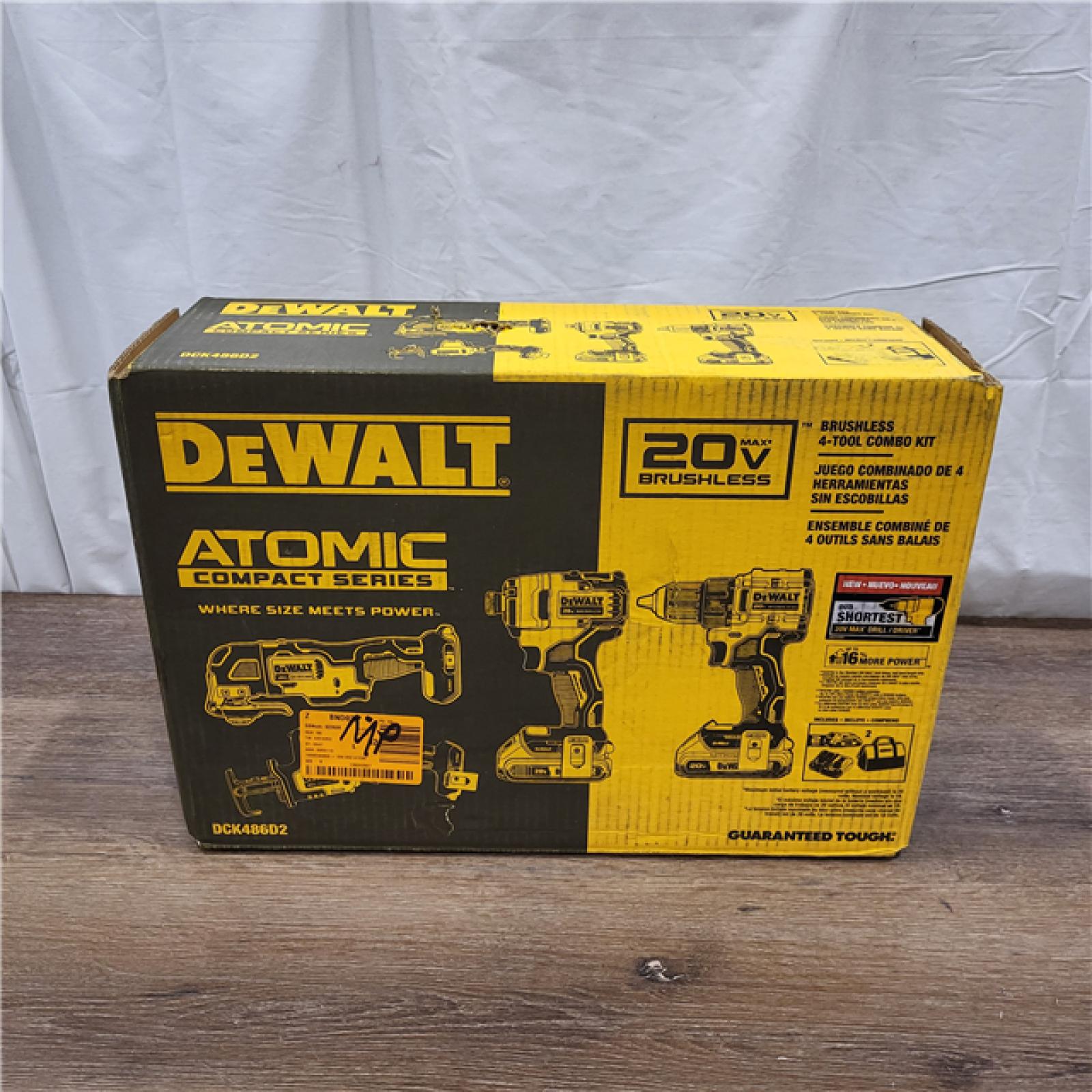 AS-IS DeWalt 20V MAX ATOMIC Cordless Brushless 4 Tool Combo Kit