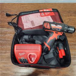 AS-IS M12 12V Lithium-Ion Cordless 3/8 in. Drill/Driver Kit with Two 1.5 Ah Batteries, Charger and Tool Bag