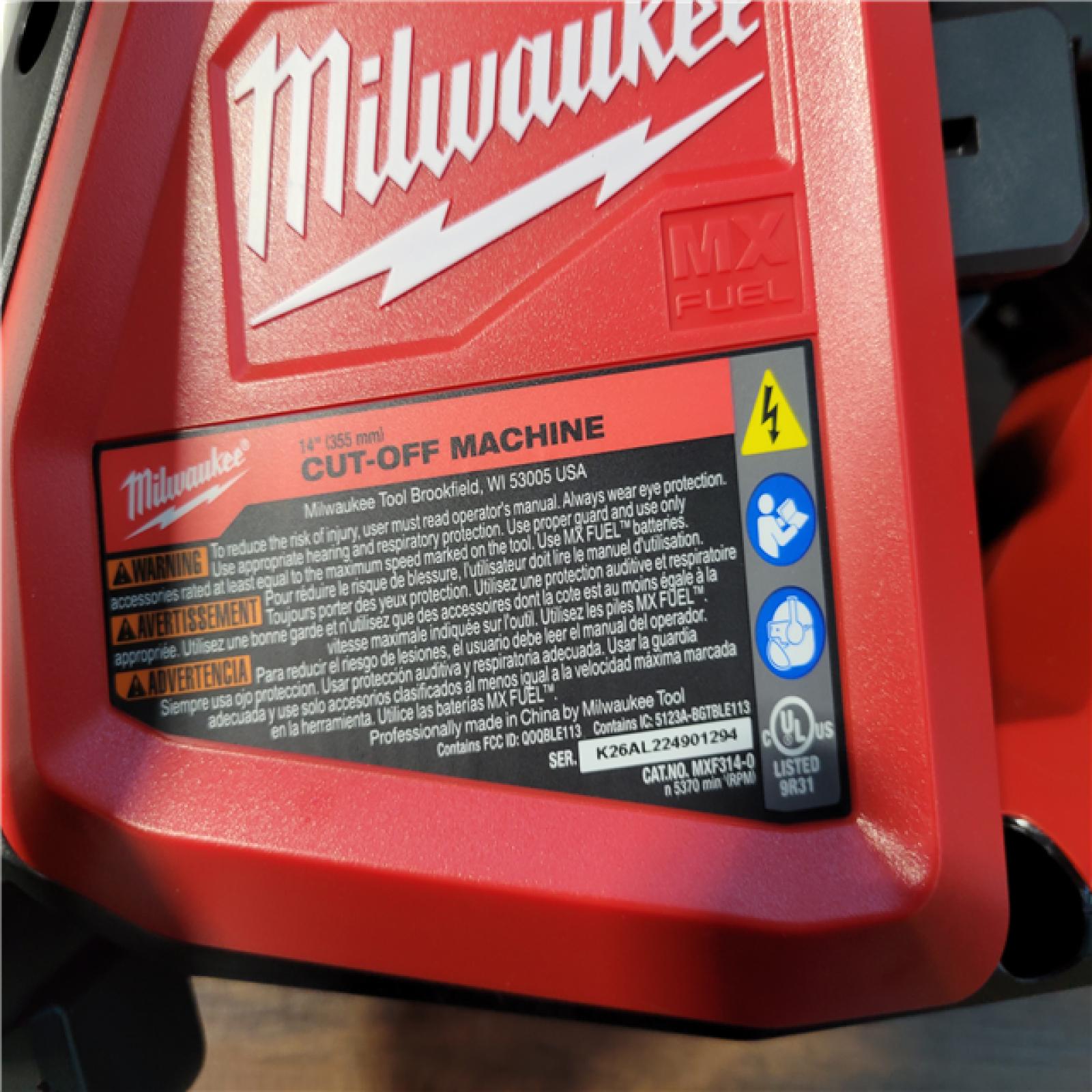 CALIFORNIA NEW MILWAUKEE 14 CUT-OFF SAW (2 BATTERIES, AND CHARGER INCLUDED)