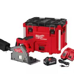 NEW! -Milwaukee M18 FUEL 18V Lithium-Ion Brushless Cordless 6-1/2 in. Plunge Track Saw PACKOUT Kit with One 6.0 Ah Battery