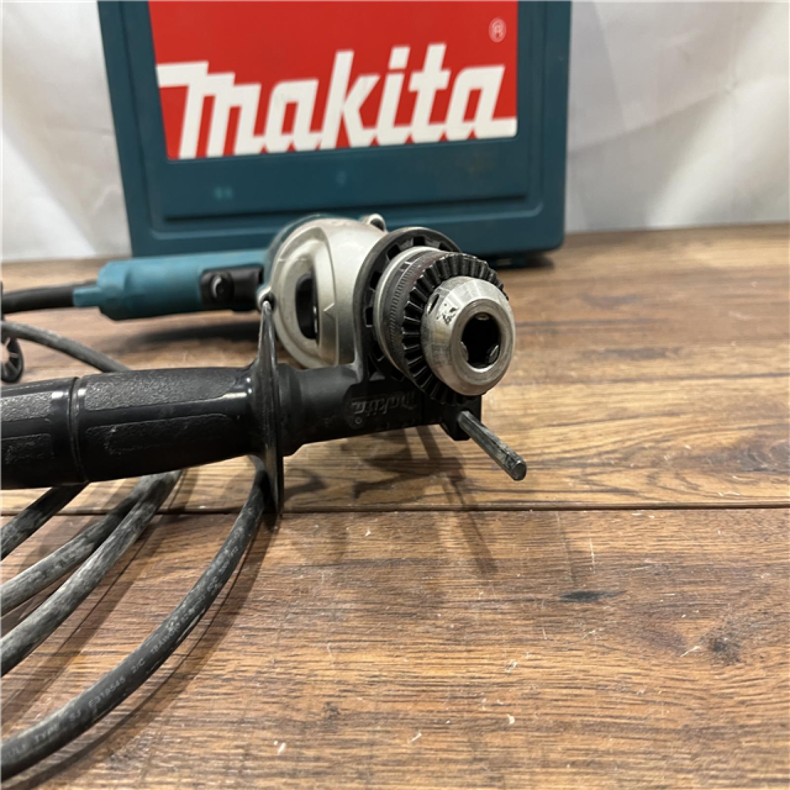 AS-IS Makita Corded Hammer Drill 6.6 Amp 3/4 in Torque Limiter Side Handle Depth Gauge