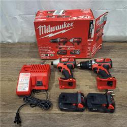 AS-IS Milwaukee M18 18V Cordless Brushed 2 Tool Drill/Driver and Impact Driver Kit