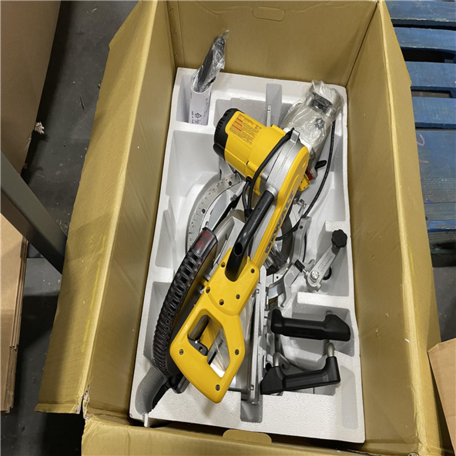 AS-IS DeWalt 15 Amps 12 in. Corded Dual-Bevel Sliding Compound Miter Saw