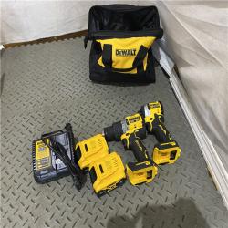 Houston location AS-IS DEWALT 20V MAX XR Hammer Drill and ATOMIC Impact Driver 2 Tool Cordless Combo Kit with (2) 4.0Ah Batteries, Charger, and Bag