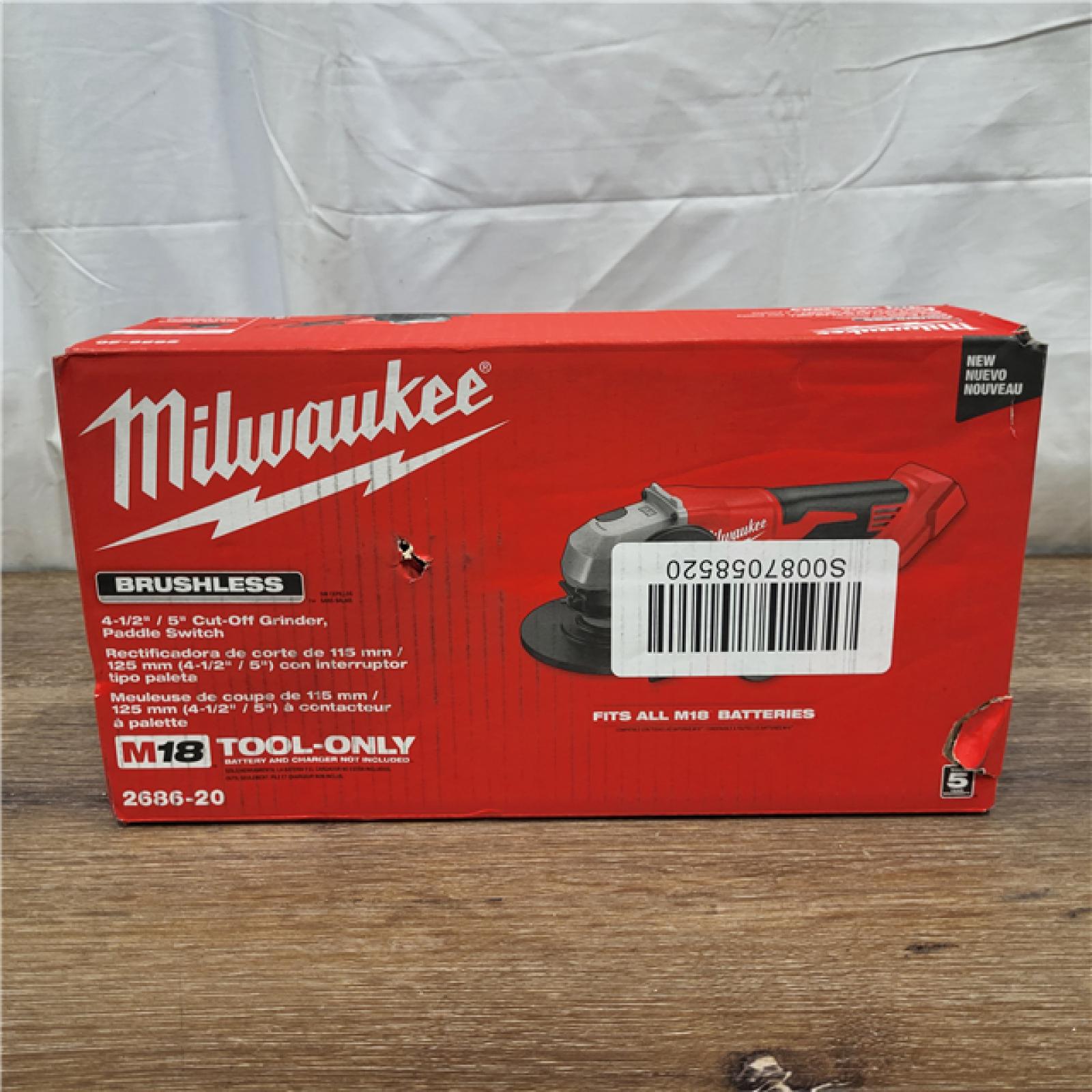 AS-IS Milwaukee 2686-20 18V Cordless 4.5 /5  Grinder W/ Paddle Switch (Tool Only)