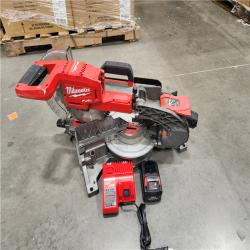 AS-IS   Milwaukee M18 FUEL Cordless Brushless Dual-Bevel Sliding Compound 10 in. Miter Saw Kit