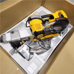 AS-IS DEWALT 15 Amp Corded 12 in. Double Bevel Sliding Compound Miter Saw with XPS Technology, Blade Wrench and Material Clamp