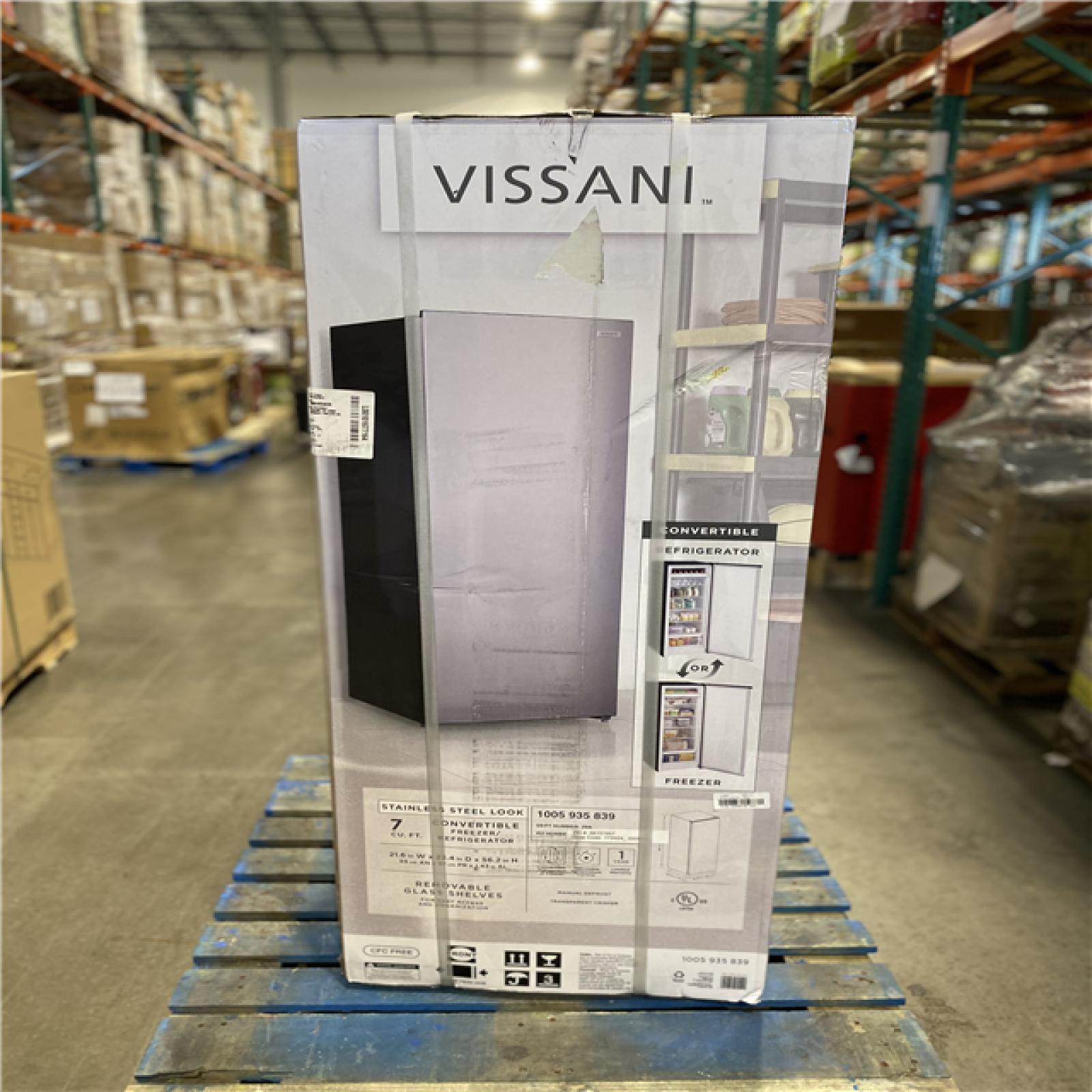 DALLAS LOCATION- Vissani 7 cu. ft. Convertible Upright Freezer/Refrigerator in Stainless Steel Garage Ready