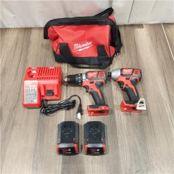 AS IS Milwaukee M18 18V Cordless Brushed 2 Tool Drill/Driver and Impact Driver Kit