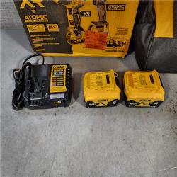 HOUSTON LOCATION - AS-IS DEWALT 20V MAX XR Hammer Drill and ATOMIC Impact Driver 2 Tool Cordless Combo Kit with (2) 4.0Ah Batteries, Charger, and Bag