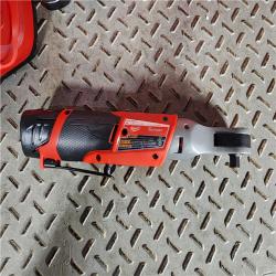 HOUSTON LOCATION - AS-IS (APPEARS LIKE NEW) Milwaukee M12 FUEL 12-Volt Lithium-Ion Brushless Cordless 3/8 in. Ratchet Kit with (2) 2.0Ah Batteries, Charger & Tool Bag