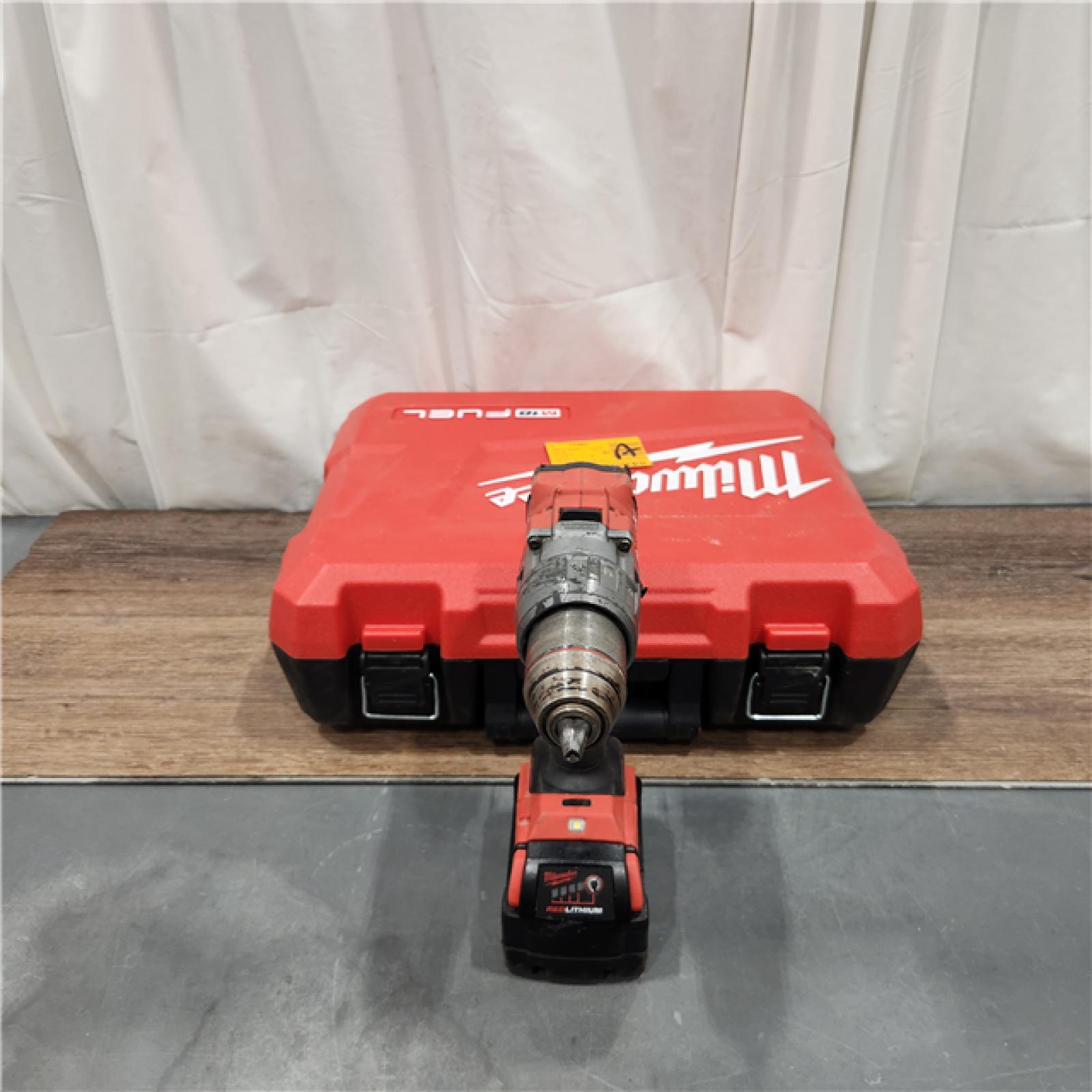 AS IS Milwaukee 2904-22 Hammer Drill Driver Kit with Batteries  Charger & Tool Case  Red