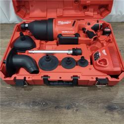 AS-IS M12 12-Volt Lithium-Ion Cordless Drain Cleaning Airsnake Air Gun Kit with (1) 2.0Ah Battery, Toilet Attachments