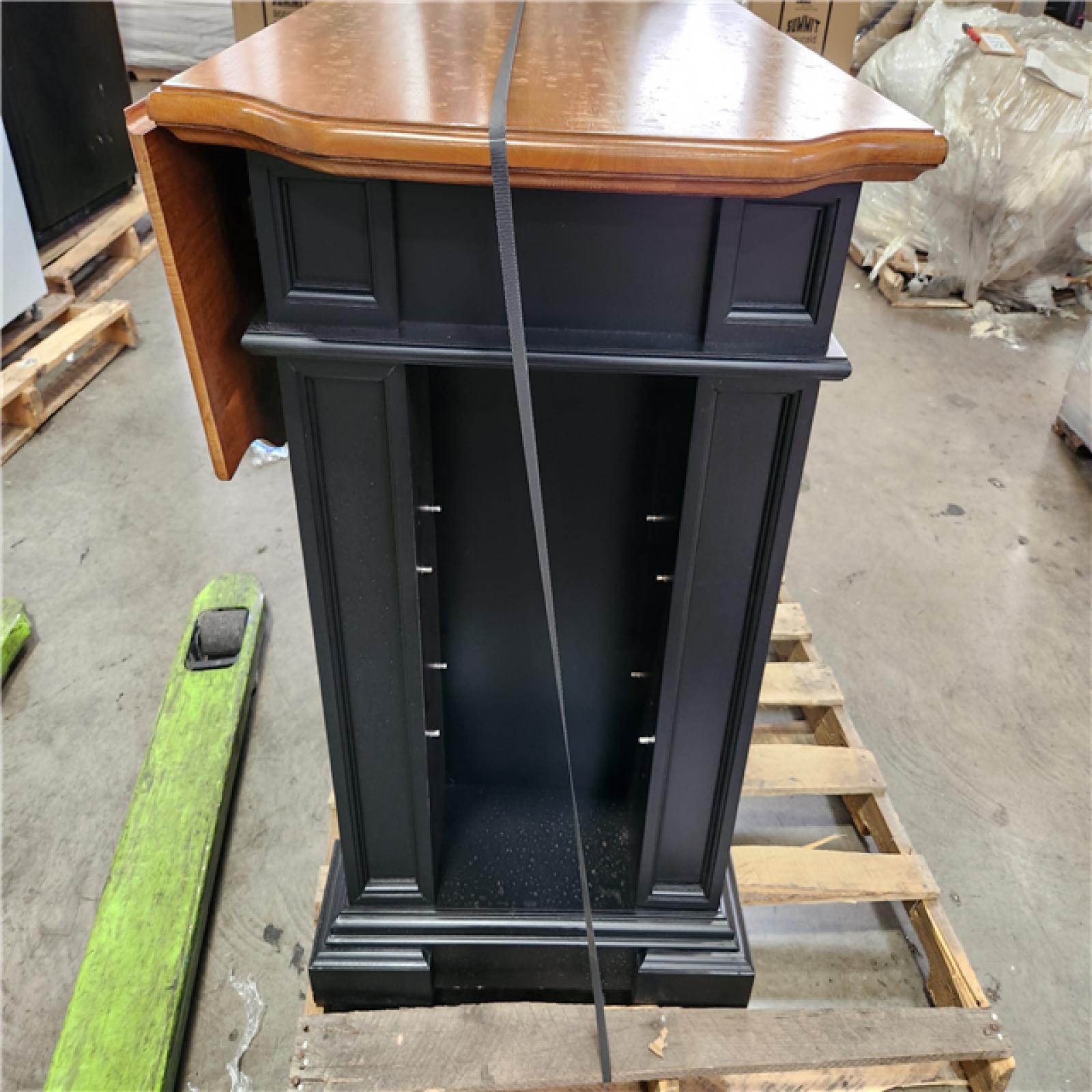 Phoenix Location HOMESTYLES Americana Black Kitchen Island With Drop Leaf