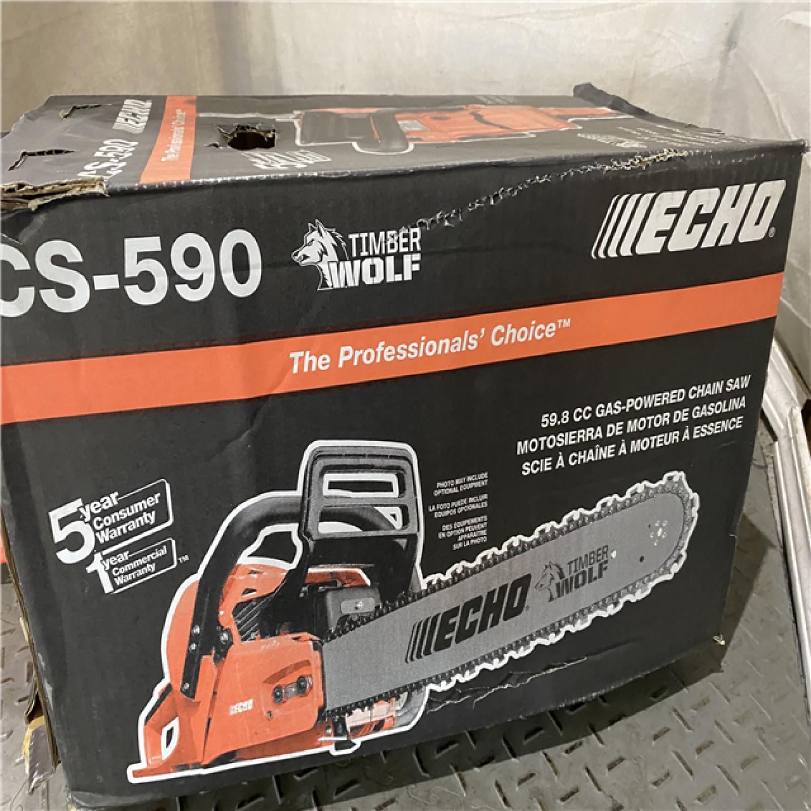 Houston location AS-IS ECHO 20 in. 59.8 Cc Gas 2-Stroke Rear Handle Timber Wolf Chainsaw