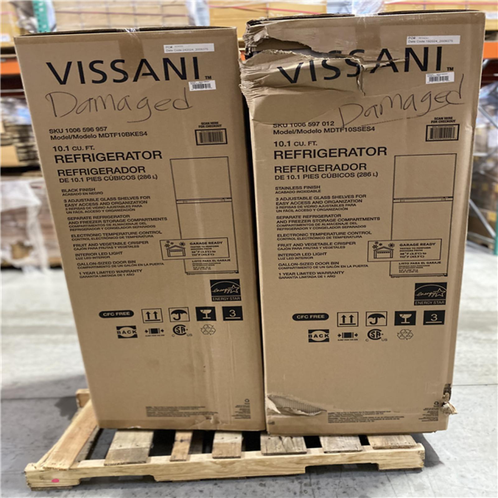 DALLAS LOCATION -MIX Vissani  Refrigerator PALLET -(2 UNITS)