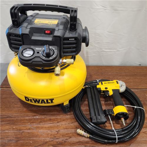 AS-IS DEWALT 6 Gal. 18-Gauge Brad Nailer and Heavy-Duty Pancake Electric Air Compressor Combo Kit