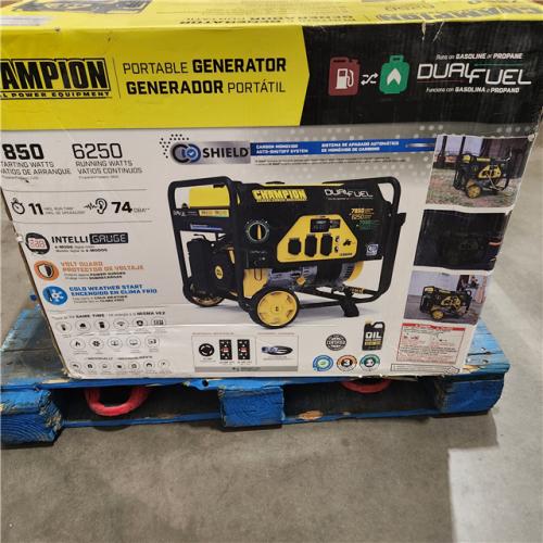 DALLAS LOCATION - AS-IS Champion Power Equipment 7850/6250-Watt Gasoline and Propane Powered Dual Fuel Portable Generator with CO Shield