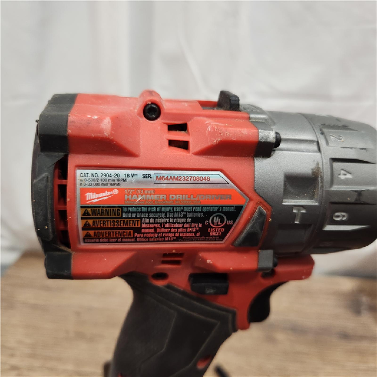 AS-IS Milwaukee M18 FUEL 18V Lithium-Ion Brushless Cordless Hammer Drill and Impact Driver Combo Kit (2-Tool) with 2 Batteries