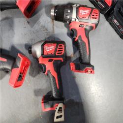 HOUSTON LOCATION - AS-IS MILWAUKEE 7 TOOL COMBO KIT W/ (2) 5.0 AH BATTERY, (2) CARRYING BAG & CHARGER