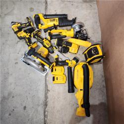 Houston location AS-IS DEWALT 20-Volt Max Lithium-Ion 10-Tool Cordless Combo Kit with Two 2.0 Ah Batteries, Charger and 2 Bags