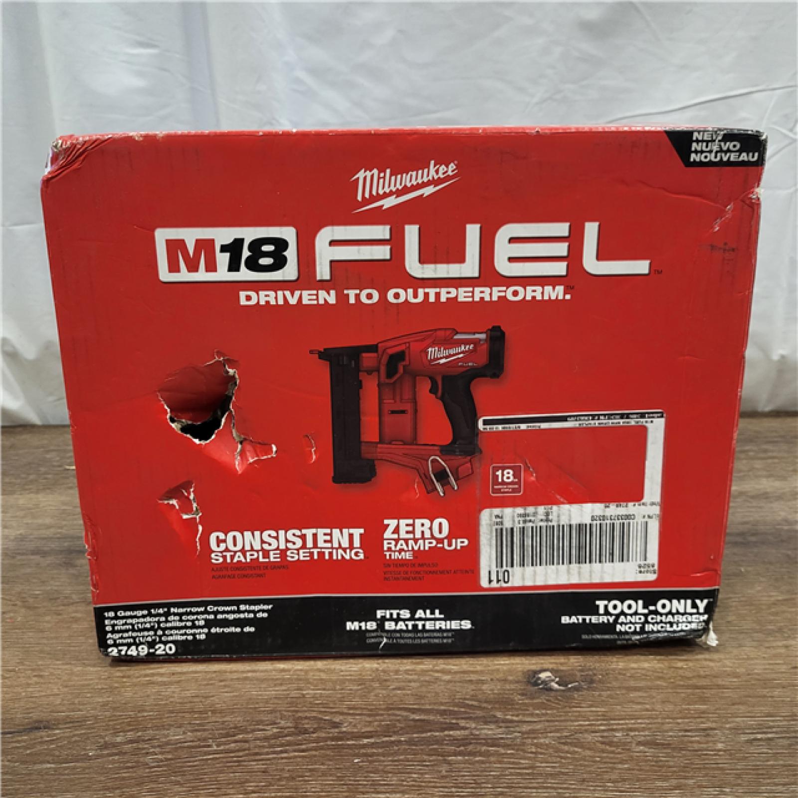 AS-IS M18 FUEL 18-Volt Lithium-Ion Brushless Cordless 18-Gauge 1/4 in. Narrow Crown Stapler (Tool-Only)