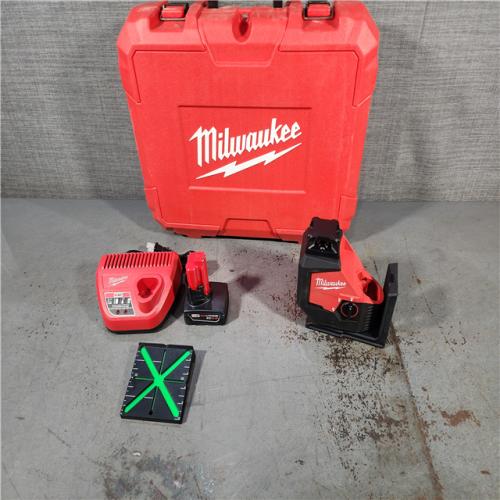 HOUSTON LOCATION - AS-IS M12 12-Volt Lithium-Ion Cordless Green 360-Degree Single Plane Laser Level Kit