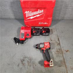 HOUSTON LOCATION - AS-IS Milwaukee 2904-22 Hammer Drill Driver Kit with Batteries  Charger & Tool Case  Red