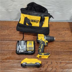 AS-IS  ATOMIC 20-Volt Lithium-Ion Cordless 1/2 in. Compact Hammer Drill with 3.0Ah Battery, Charger and Bag