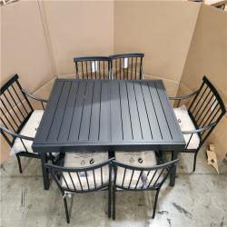 Phoenix Location NEW Metal 7pc Outdoor Black Dining Set