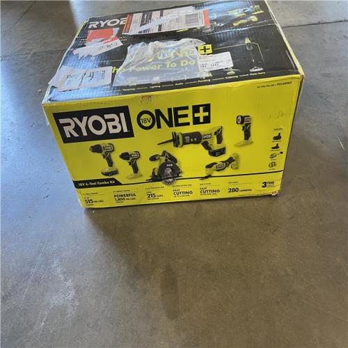 NEW! RYOBI ONE+ 18V Cordless 6-Tool Combo Kit with 1.5 Ah Battery 4.0 Ah Battery and Charger